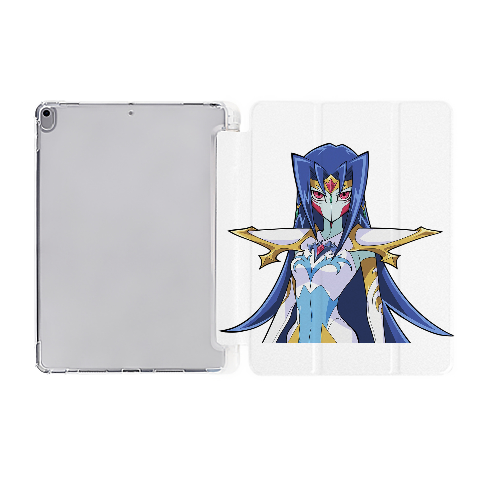（画像用） 遊☆戯☆王 Yu-Gi-Oh! IPad ケース ペン収納付き 三つ折りスタンド PUレザー×シリコン 対応機種9.5/10.5/10.9インチ